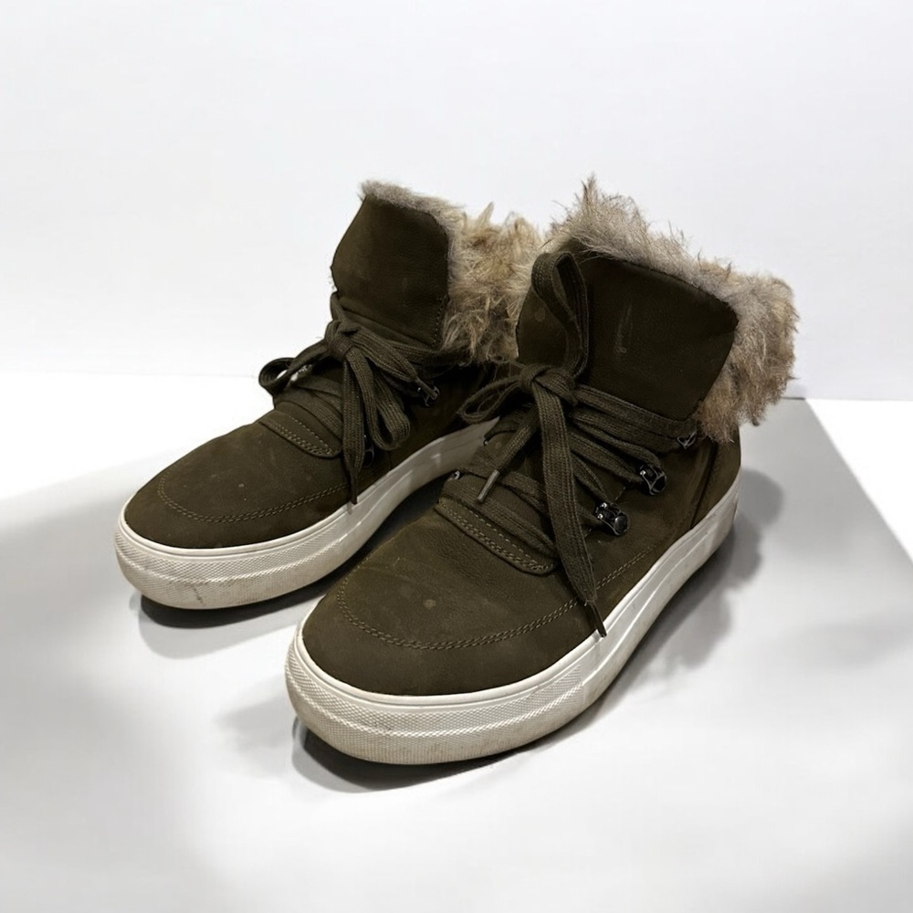 SODA Women’s Sneaker Boots with Fur Ankle Hem 8.5